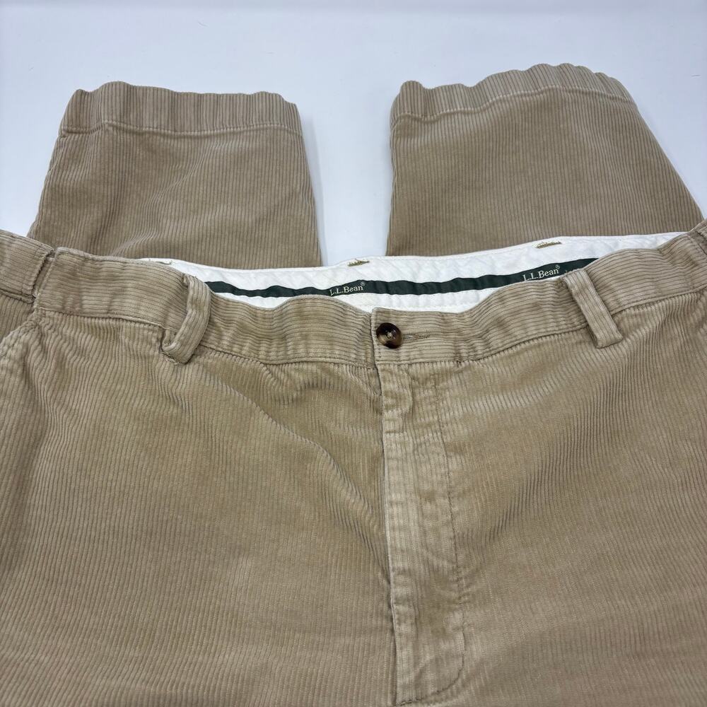 L.L Bean Men's 44x31 Comfort Waist Beige Corduroy Pants - Picture 2 of 7